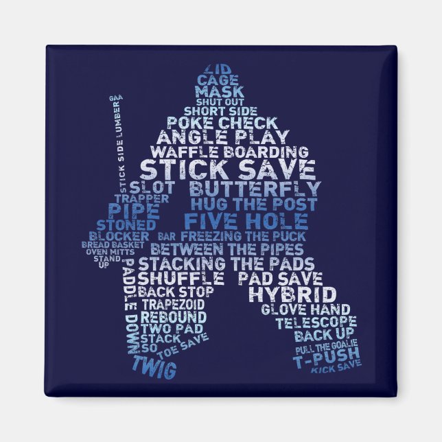Hockey Goalie Word Art Magnet (Vorne)