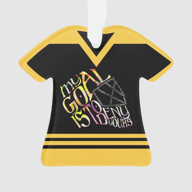 Hockey Goalie Word Art Mask Customizable Jersey Ornament (Vorderseite)