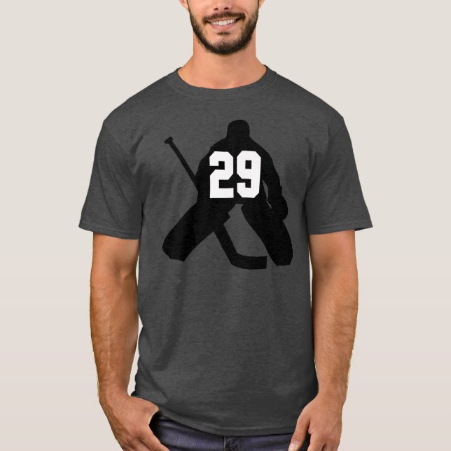 Hockey Goalie YOUR Number 29 Men Women Boys Girls T-Shirt (Vorderseite)