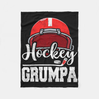 Hockey Grumpa Hockey Player Game Day Vatertag Fleecedecke