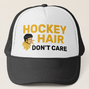 Hockey Hair Don't Care Blonde Hair Trucker Hat Truckerkappe
