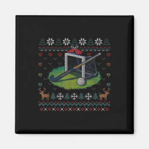 Hockey hässlicher Weihnachtspullover Ll Sport trei Magnet