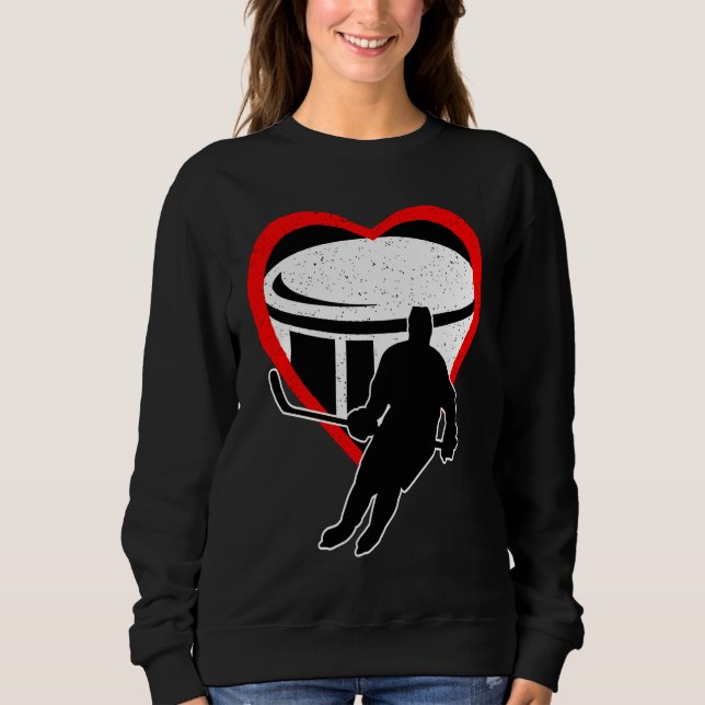 Hockey Heart Sport Love Anti Valentines Day Sweatshirt (Vorderseite)