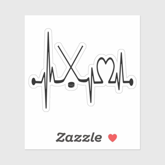 Hockey Heartbeat Aufkleber (Blatt)