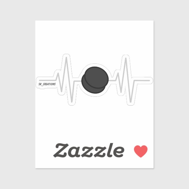 Hockey Heartbeat Aufkleber (Blatt)