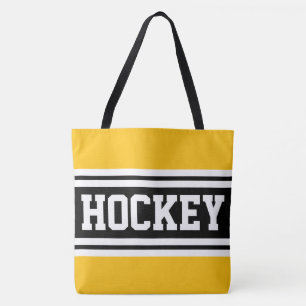 HOCKEY Hellgelb Schwarz Weiß Rennstreifen