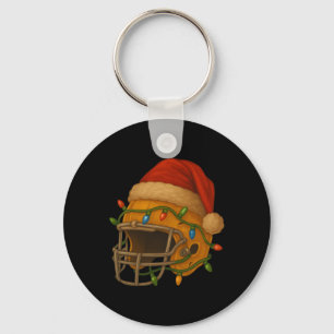 Hockey-Helm Santa Weihnachtslichter Xmas Männer Ju Schlüsselanhänger