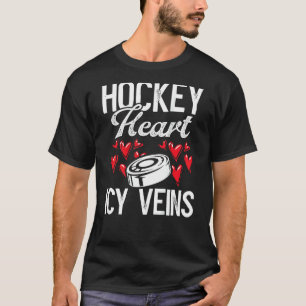 Hockey Herz Eisige Adern Rückendruck Hockey Spiele T-Shirt