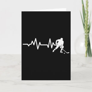 Hockey Herzschlag Linie Eishockey Skater Lustiger Karte