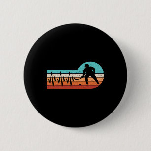 Hockey Herzschlag Retro Eishockeyspieler Männer Ju Button