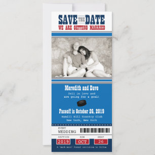 Hockey-Hochzeit Sichern Sie das Datum Save The Date