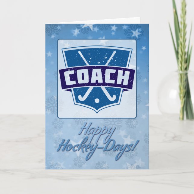 Hockey-Hockey-Holiday-Card - Weihnachtskarte Feiertagskarte (Vorderseite)