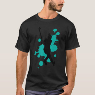 Hockey-Hockey-Spieler-Farbspritze 5 T-Shirt