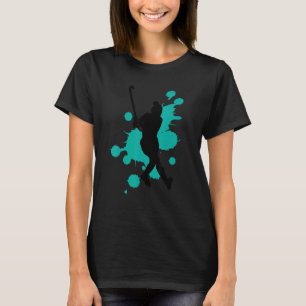 Hockey-Hockey-Spieler-Farbspritze 5 T-Shirt
