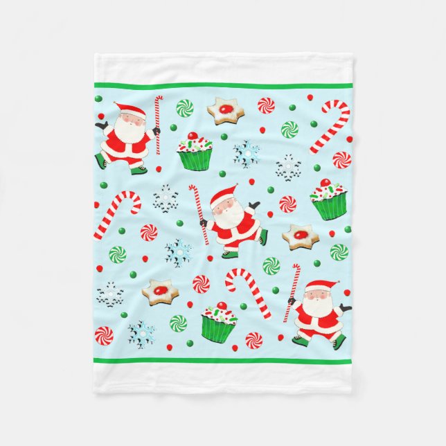 Hockey Holiday-Geschenk Fleecedecke (Vorderseite)