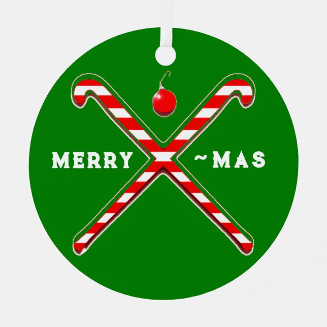 Hockey Holiday-Geschenk Ornament Aus Metall (Vorderseite)