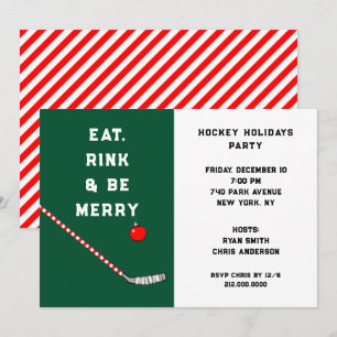 Hockey Holiday Party Einladungen