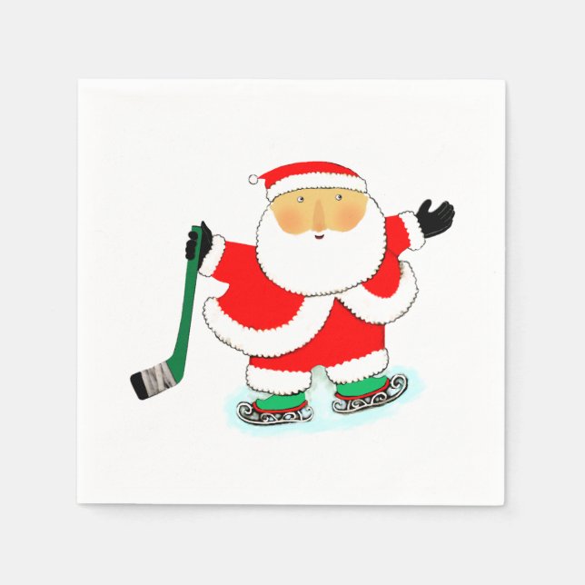 Hockey Holiday Party Serviette (Vorderseite)