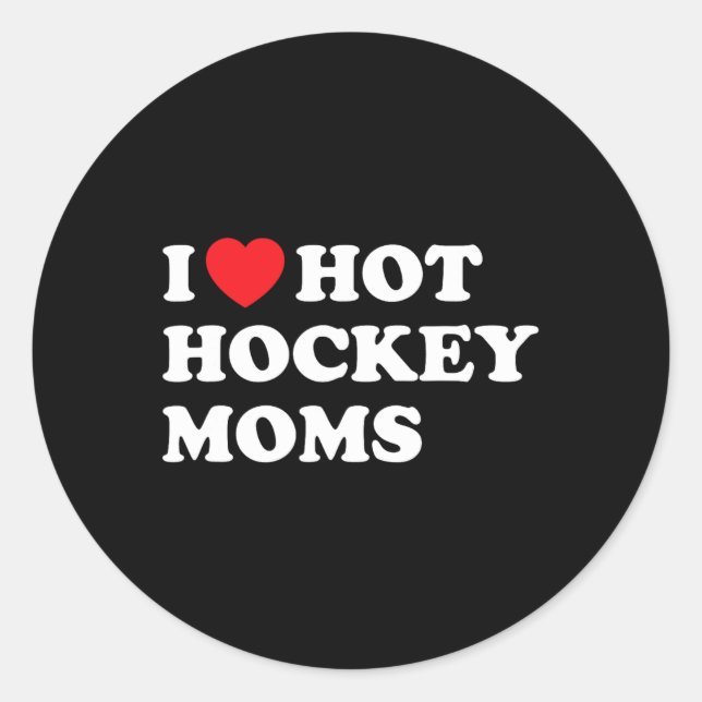 Hockey I Liebe Hot Hockey Mamas Runder Aufkleber (Vorderseite)