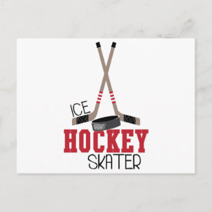 Hockey Ice Skater Postkarte