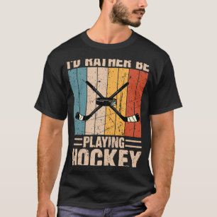 Hockey Ich Würde Eher Hockey Spielen Vintage 70er T-Shirt