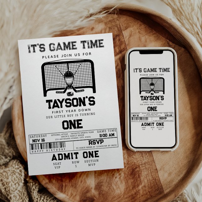 Hockey im ersten Jahr ab 1. Geburtstag Einladung (Von Creator hochgeladen)