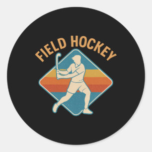 Hockey im Retro-Stil, Vintage-Sport Runder Aufkleber