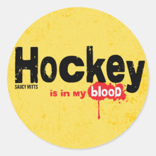 Hockey ist in My Blood Runder Aufkleber