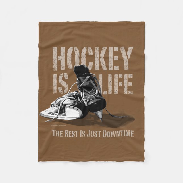 Hockey ist Leben Fleecedecke (Vorderseite)