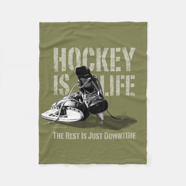 Hockey ist Leben Fleecedecke (Vorderseite)
