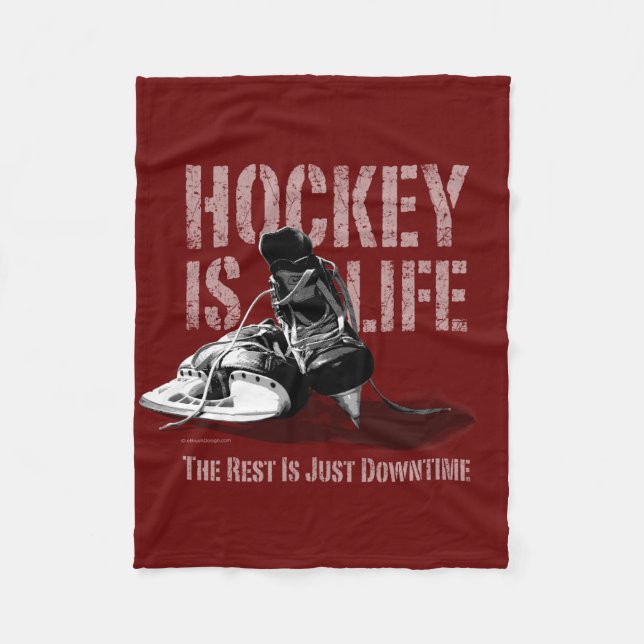Hockey ist Leben Fleecedecke (Vorderseite)