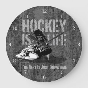 Hockey ist Leben Große Wanduhr