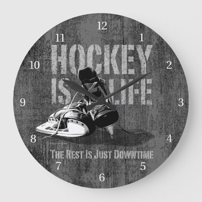 Hockey ist Leben Große Wanduhr (Vorderseite)