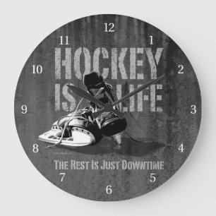 Hockey ist Leben Große Wanduhr
