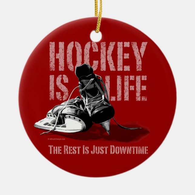 Hockey ist Leben Keramik Ornament (Vorne)