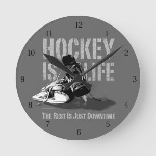 Hockey ist Leben Runde Wanduhr