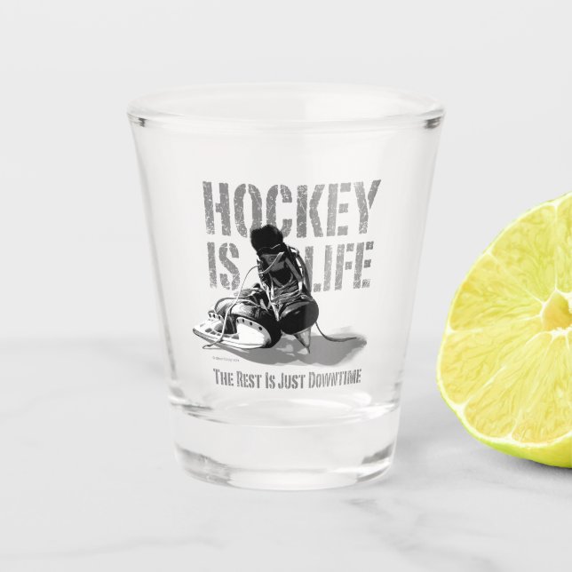 Hockey ist Leben Schnapsglas (Vorderseite)