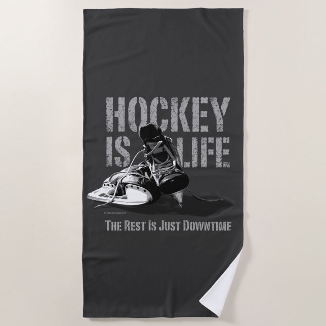 Hockey ist Leben Strandtuch (Vorderseite)