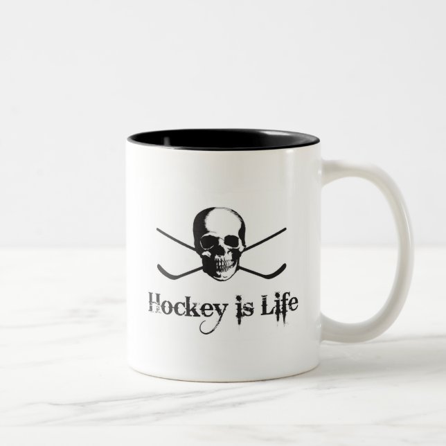 Hockey ist Leben Zweifarbige Tasse (Rechts)