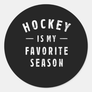 Hockey ist mein Lieblings-Saison-Sprichwort für Sp Runder Aufkleber