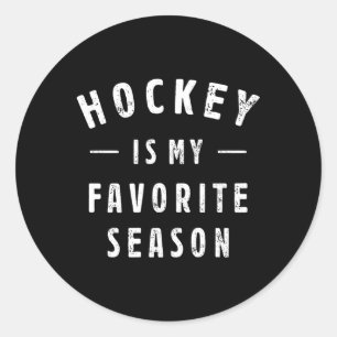 Hockey ist mein Lieblings-Saison-Sprichwort für Sp Runder Aufkleber