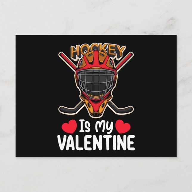 Hockey ist mein Valentinstag, Eissport Postkarte (Vorderseite)