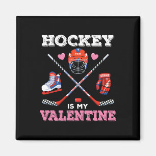 Hockey ist mein Valentinstag Lustiger Hockey Valen Magnet