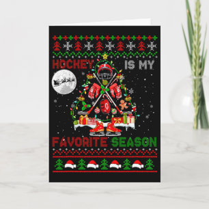 Hockey ist meine Lieblingsjahreszeit Weihnachtsbau Karte
