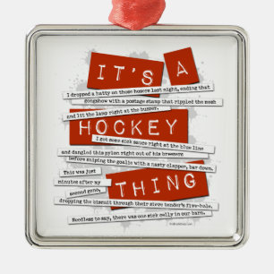 Hockey-Jargon Silbernes Ornament