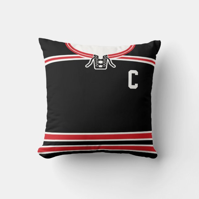 Hockey Jersey Name & Number Template Pillow Blue Kissen (Vorderseite)