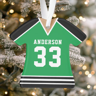 Hockey Jersey Sports Team Uniform Green und Black Ornament