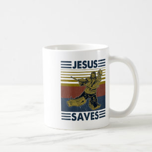 Hockey Jesus rettet lustiges Hockey Die Strafbank Kaffeetasse