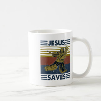 Hockey Jesus rettet lustiges Hockey Die Strafbank Kaffeetasse