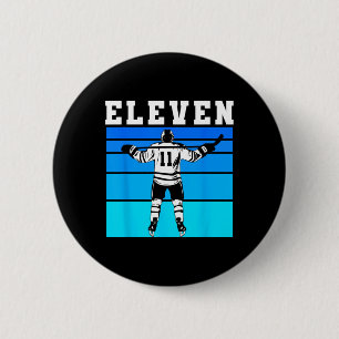 Hockey-Junge 11. Geburtstag Elf Eishockey-Geburtst Button